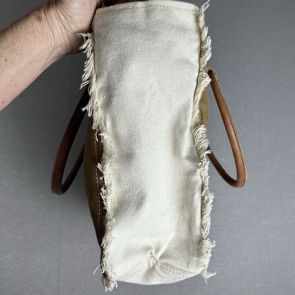 Myra Bags Sel De Mer Upcycled Canvas Leather Handles zip closure carry all - Picture 4 of 10